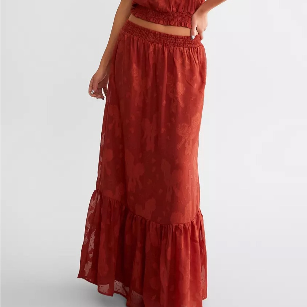 Buckle Terracotta Maxi Skirt